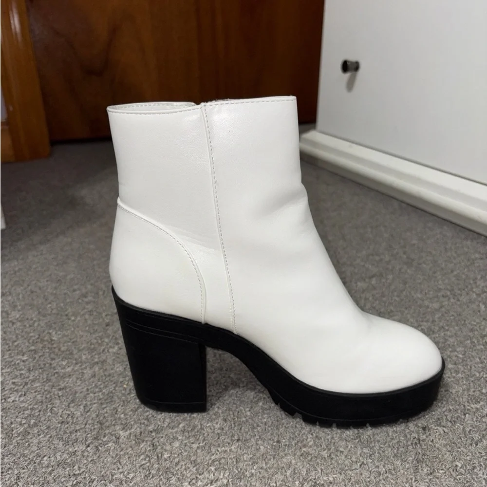 French Connection White Ankle Boots